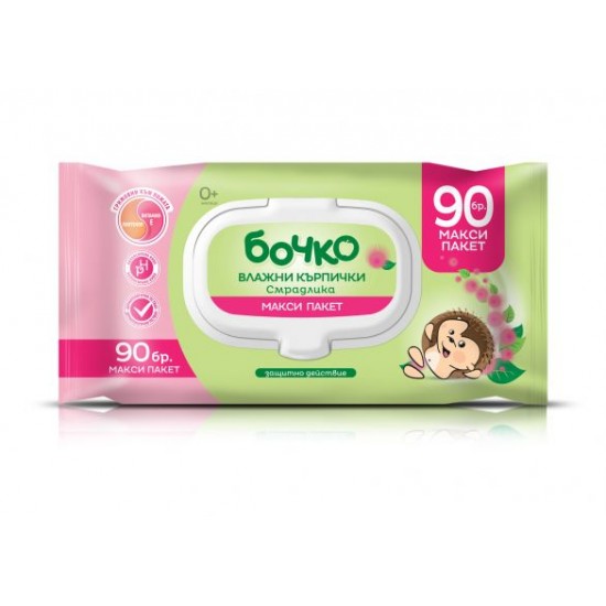 ᐉ БОЧКО BABY кърпи мокри с капак х 90 бр