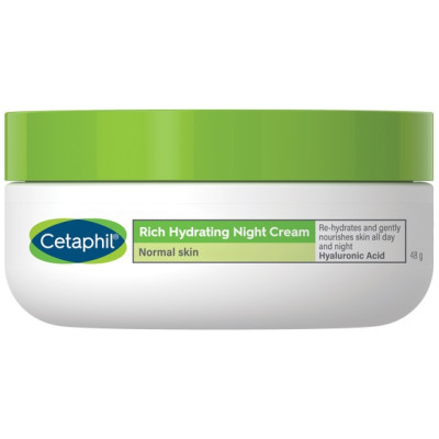 CETAPHIL MOISTURIZING NIGHT CREAM хидратиращ нощен крем за лице за нормална до много суха кожа с хиалуронова киселина 48 мл