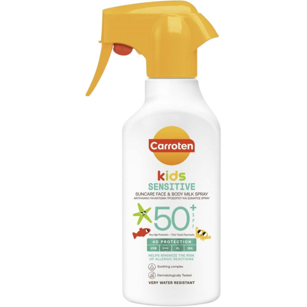 КАРОТЕН SENSICARE KIDS слънцезащитно мляко-спрей за деца SPF50+ 270 мл - Слънцезащита за бебета и деца КАРОТЕН SENSICARE KIDS слънцезащитно мляко-спрей за деца SPF50+ 270 мл - Слънцезащита за бебета и деца
