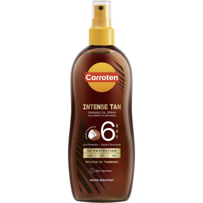 КАРОТЕН INTENSE TAN SPF6 спрей олио за тяло за придобиване на интензивен тен 200 мл