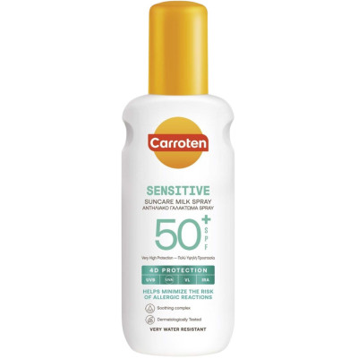 КАРОТЕН SENSITIVE SPF50+ слънцезащитно спрей мляко за тяло за чувствителна кожа 200 мл