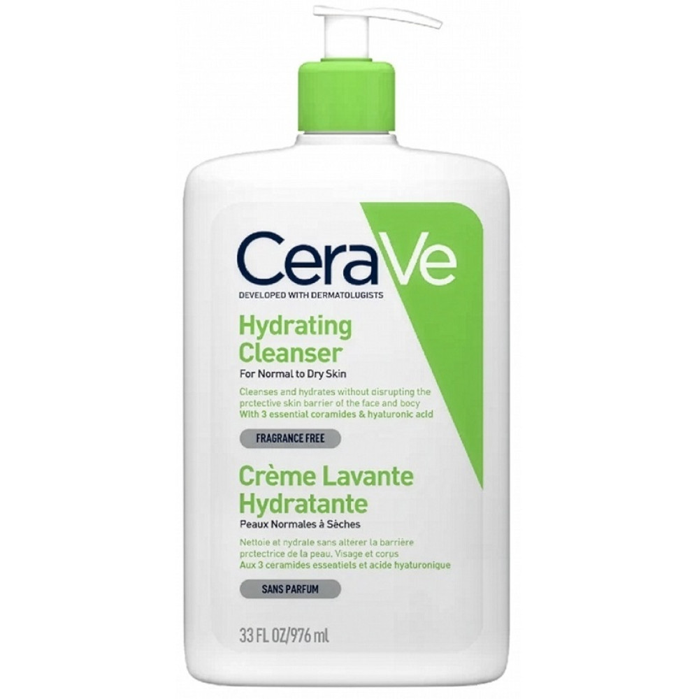 CeraVe Хидратиращ, измиващ крем за лице и тяло 1 литър -