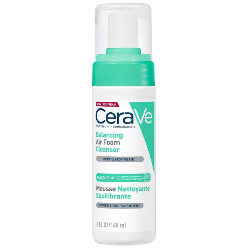 CERAVE BALANSING AIR FOAM CLEANSER балансираща въздушна измиваща пяна за лице за нормална до мазна кожа 148 мл - Грижа за лицето