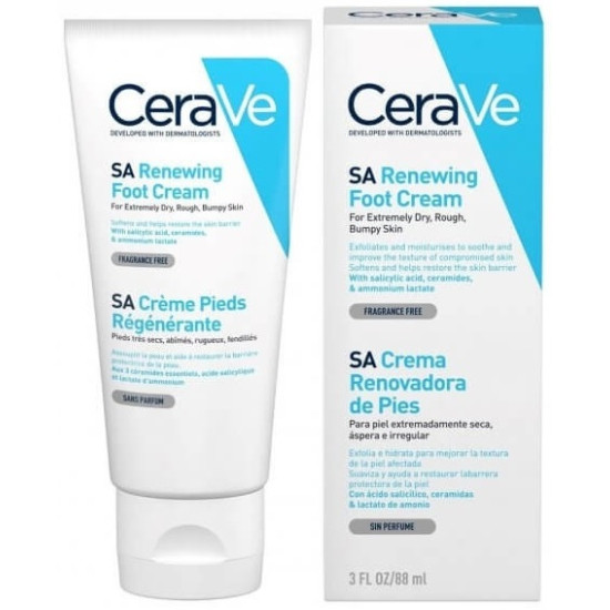 CERAVE SA RENEWING FOOT CREAM обновяващ крем за крака за много суха и груба кожа 88 мл