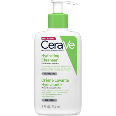 CERAVE HYDRATING CLEANSER хидратиращ измиващ крем за лице и тяло за нормална до суха кожа 236 мл