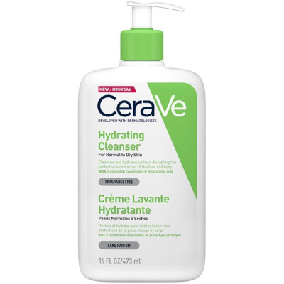 CERAVE HYDRATING CLEANSER хидратиращ измиващ крем за лице и тяло за нормална до суха кожа 473 мл