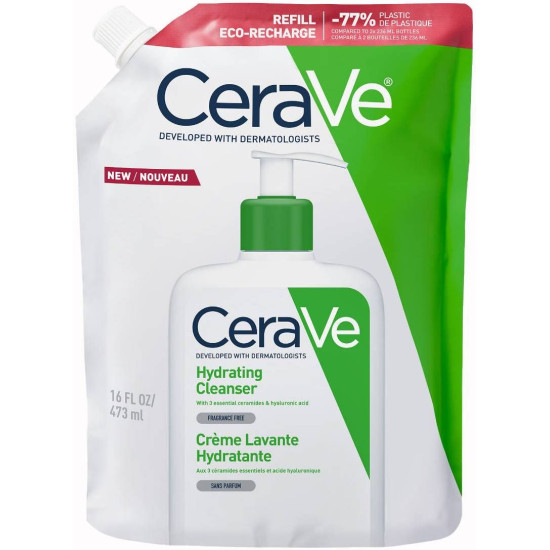CERAVE HYDRATING CLEANSER REFILL хидратиращ измиващ крем за лице и тяло за нормална до суха кожа 473 мл ПЪЛНИТЕЛ