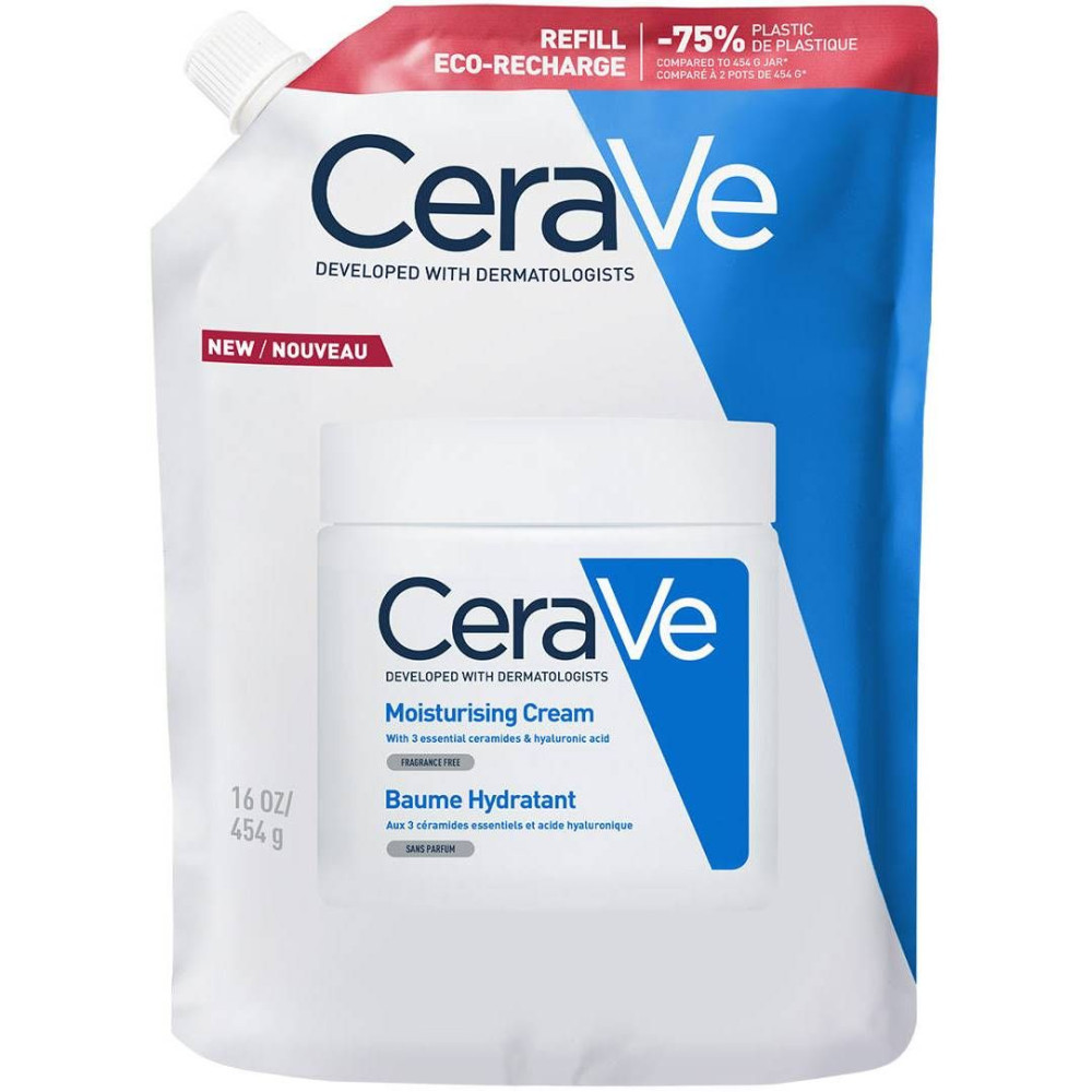 CERAVE MOISTURISING CREAM REFILL хидратиращ крем за лице и тяло за суха до много суха кожа 454 мл ПЪЛНИТЕЛ - Грижа за лицето и тялото
