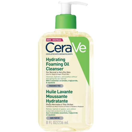 CERAVE HYDRATING FOAMING OIL CLEANSER хидратиращо измиващо олио за лице и тяло за нормална до много суха кожа 236 мл