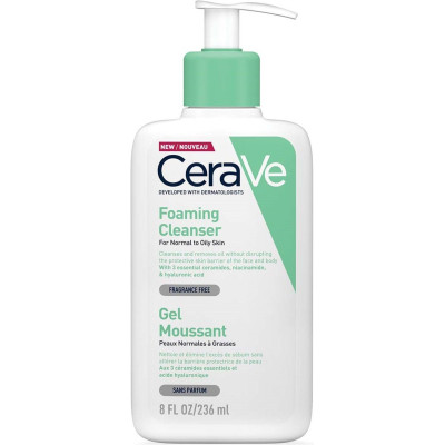CERAVE FOAMING CLEANSER измиваща гел-пяна за лице и тяло за нормална до мазна кожа 236 мл