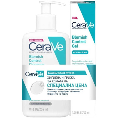 CERAVE BLEMISH CONTROL КОМПЛЕКТ CLEANSER почистващ гел за лице против несъвършенства 236 мл + GEL гел за лице 40 мл