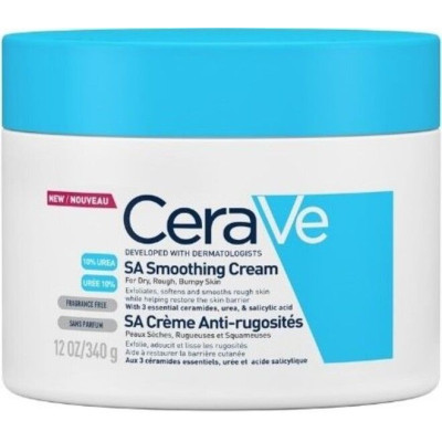 CERAVE SA SMOOTHING CREAM 10% UREA изглаждащ омекотяващ ексфолиращ крем за тяло за суха груба склонна към псориазис кожа 340 мл