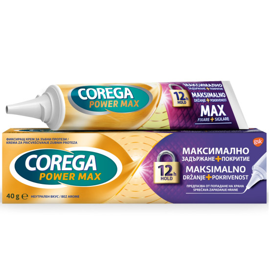 КОРЕГА POWER MAX MAX FIXARE + SIGILARE /МАКСИМАЛНО ЗАДЪРЖАНЕ + ПОКРИТИЕ/ фикс крем неутрален вкус 40 г