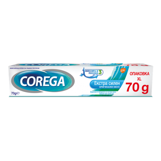 КОРЕГА EXTRA STRONG XL фиксиращ крем ОРИГИНАЛЕН ВКУС /свеж, ментов/ 70 г