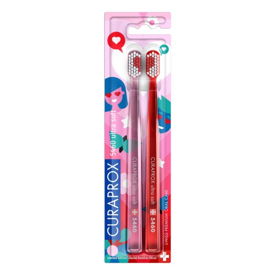 CURAPROX четка за зъби DUO CS 5460 SPECIAL LOVE EDITION RED х 2 бр