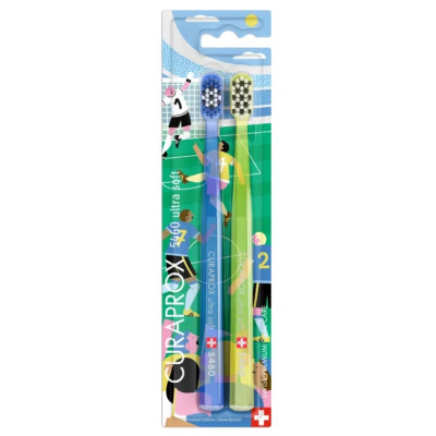 CURAPROX четка за зъби DUO CS 5460 FOOTBALL EDITION ULTRA SOFT х 2 бр