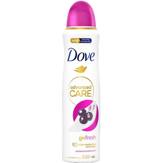 DOVE ADVANCED CARE GO FRESH ACAI BERRY & WATERLILY 72H део спрей против изпотяване за жени 150 мл