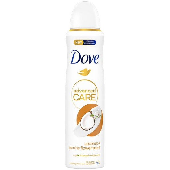 DOVE ADVANCED CARE COCONUT & JASMINE FLOWER 72H део спрей против изпотяване за жени 150 мл