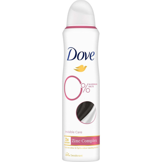 DOVE 0% ALUMINIUM SALTS INVISIBLE CARE 48H део спрей против изпотяване за жени без алуминиеви соли 150 мл