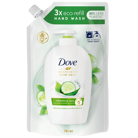 ДАВ HAND WASH REFRESHING CARE течен сапун краставица 750 мл /пълнител/