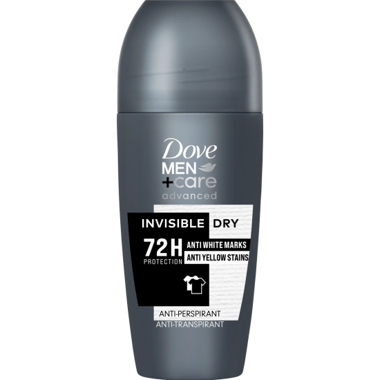 ДАВ MEN+CARE ADVANCED INVISIBLE DRY 72H део рол-он против изпотяване за мъже 50 мл