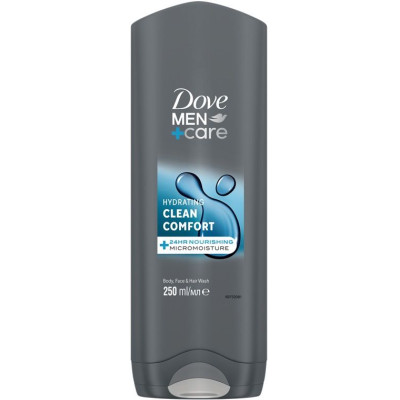 ДАВ MEN+CARE CLEAN COMFORT HYDRATING хидратиращ душ гел за лице, тяло и коса за мъже 250 мл