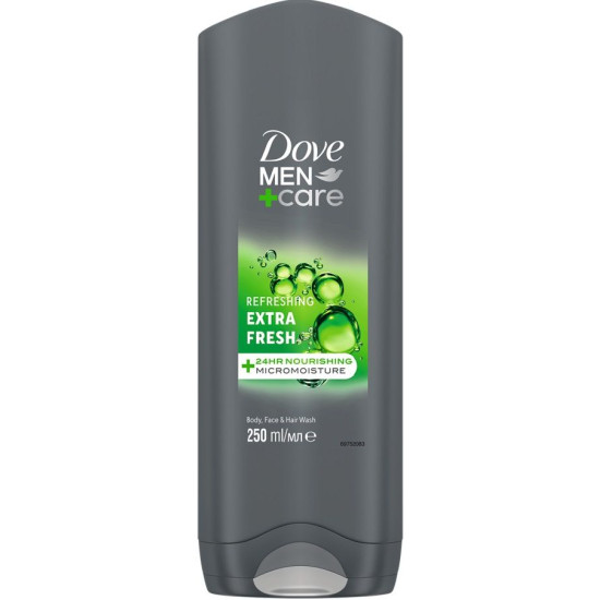 DOVE MEN+CARE EXTRA FRESH REFRESHING освежаващ душ гел за лице, коса и тяло за мъже 250 мл