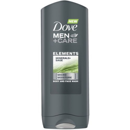 DOVE MEN+CARE MINERALS + SAGE душ гел за лице, коса и тяло за мъже 250 мл