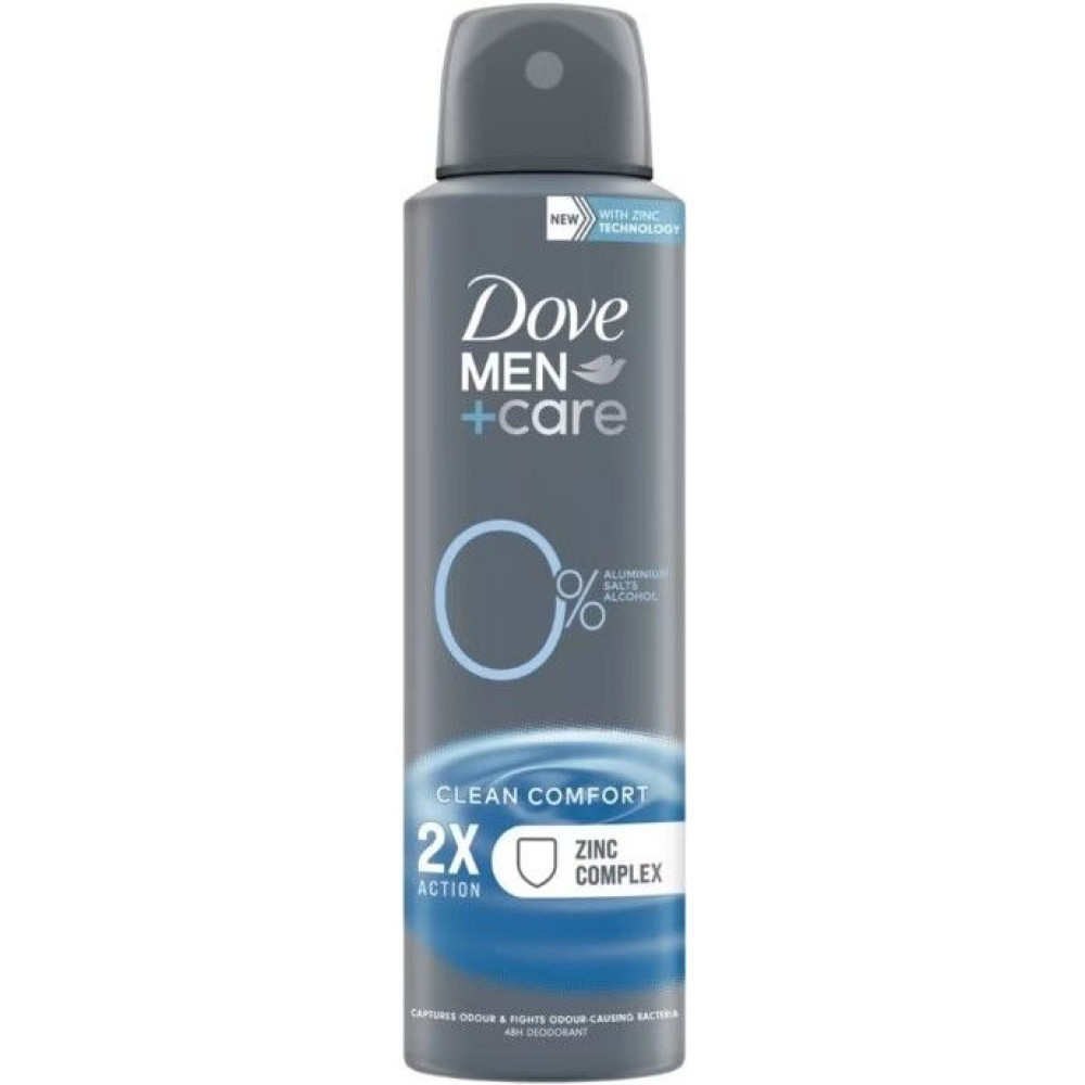 ДАВ MEN+CARE CLEAN COMFORT 0% 48H део спрей против изпотяване за мъже 150 мл - Грижа за тялото ДАВ MEN+CARE CLEAN COMFORT 0% 48H део спрей против изпотяване за мъже 150 мл - Грижа за тялото