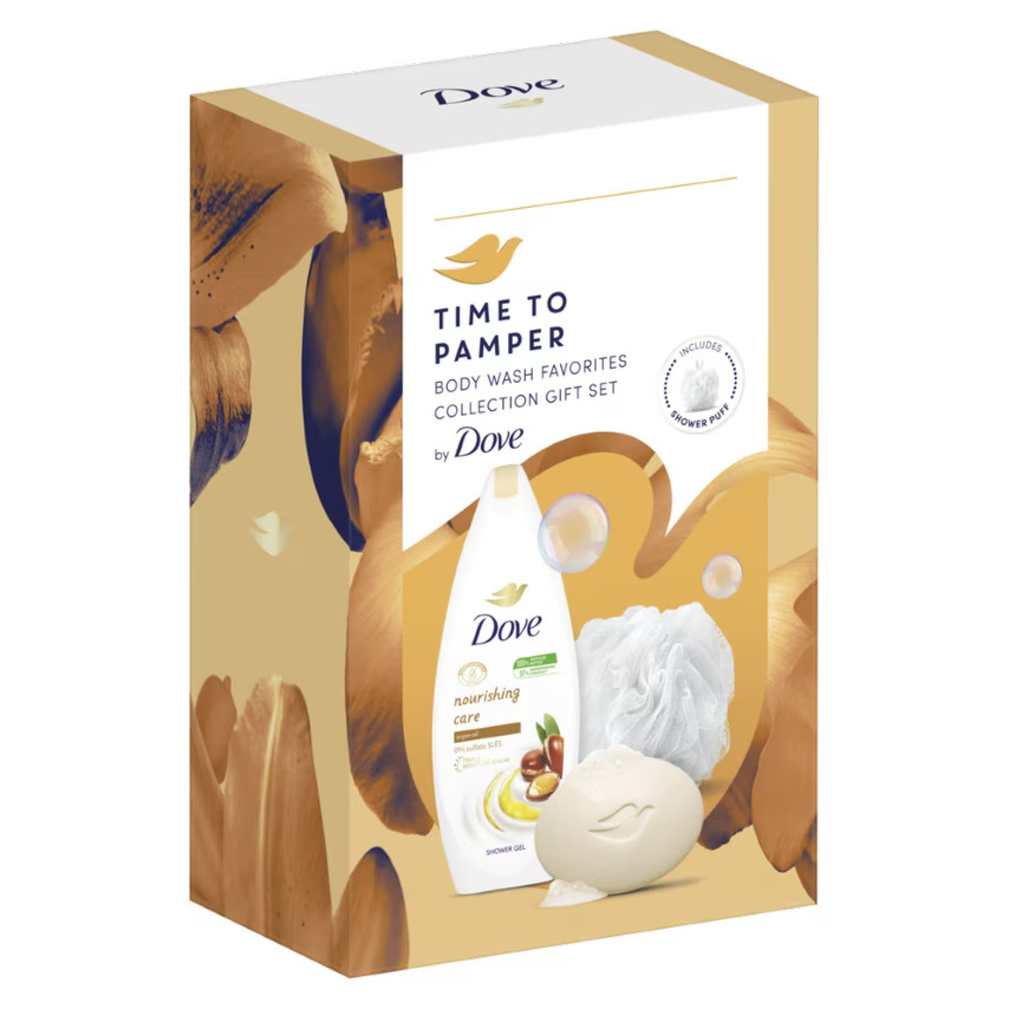 ДАВ NOURISHING CARE ПРОМО КОМПЛЕКТ душ гел за тяло 250 мл + PAMPERING ...