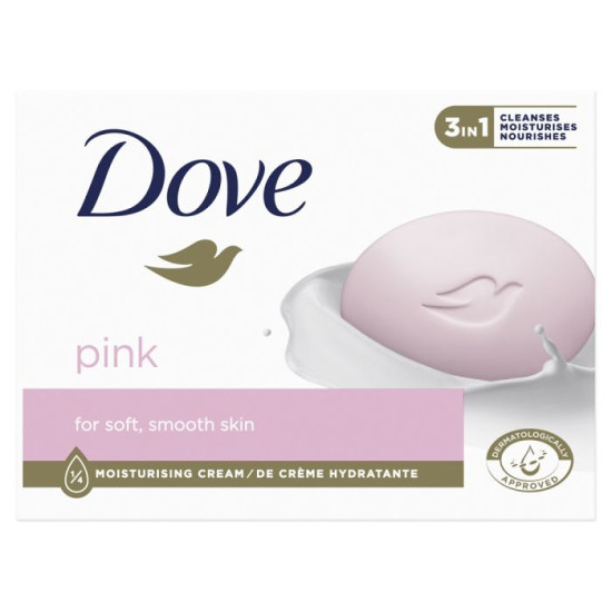 DOVE PINK успокояващ крем-сапун за ръце лице и тяло 100 г