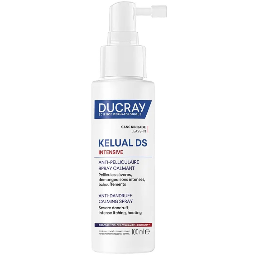 DUCRAY KELUAL DS INTENSIVE успокояващ спрей против пърхот и сърбеж за раздразнен скалп при себорея 100 мл