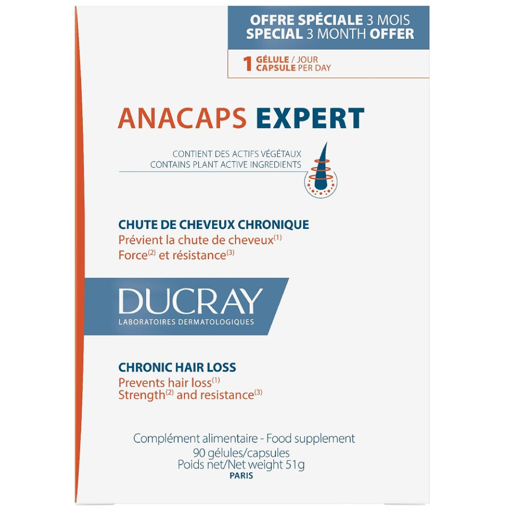 ДЮКРЕ ANACAPS EXPERT хранителна добавка за коса, кожа и нокти х 90 бр - Храносмилателна система