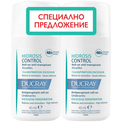 DUCRAY HIDROSIS CONTROL DUO КОМПЛЕКТ рол-он против изпотяване за подмишници 2 х 40 мл