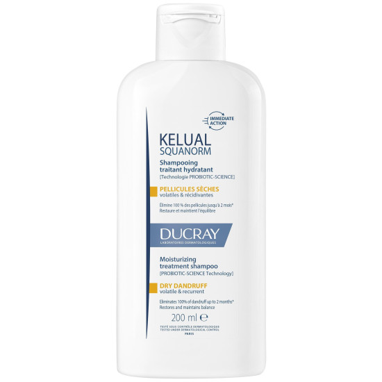 DUCRAY KELUAL SQUANORM Dry Dandruff Shampoo хидратиращ третиращ шампоан против сух пърхот и скалп 200 мл