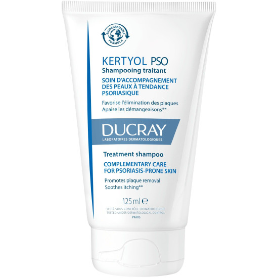 DUCRAY KERTYOL P.S.O TREATMENT SHAMPOO ребалансиращ третиращ шампоан успокояващ сърбежа за скалп склонен към псориазис 125 мл