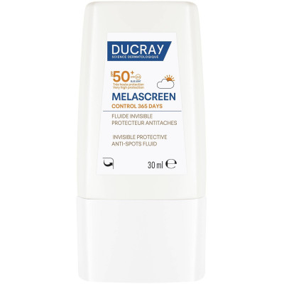 DUCRAY MELASCREEN CONTROL 365 DAYS SPF50+ INVISIBLE невидим флуид против петна с много висока слънцезащита 30 мл