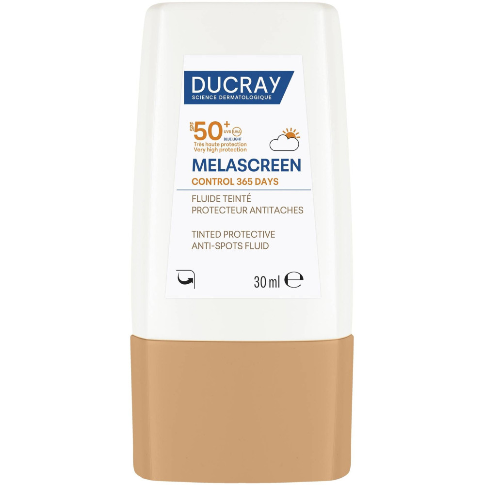 DUCRAY MELASCREEN CONTROL 365 DAYS SPF50+ TINTED тониран флуид против петна с много висока слънцезащита 30 мл - Грижа за лицето