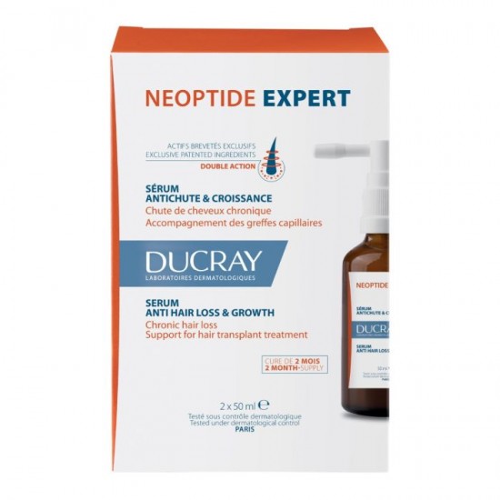 DUCRAY NEOPTIDE EXPERT SERUM ANTI HAIR LOSS & GROWTH серум против косопад с двойно действие-против косопад и за растеж 2 х 50 мл