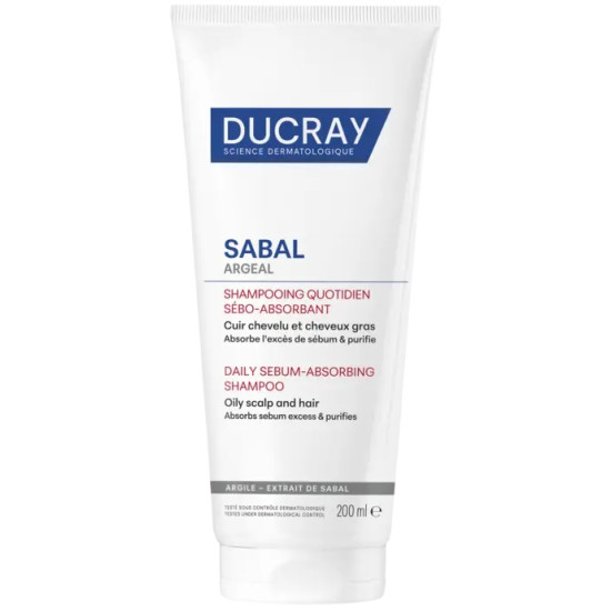 DUCRAY SABAL ARGEAL DAILY SEBUM-ABSORBING SHAMPOO себоабсорбиращ ежедневен шампоан за мазна коса и скалп 200 мл /туба/