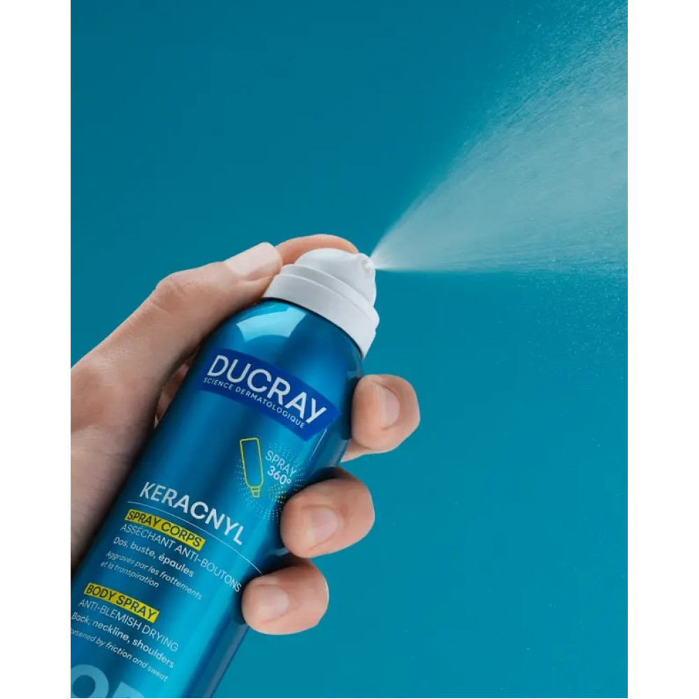 DUCRAY KERACNYL BODY SPRAY изсушаващ спрей за тяло против несъвършенства 150 мл - Грижа за тялото