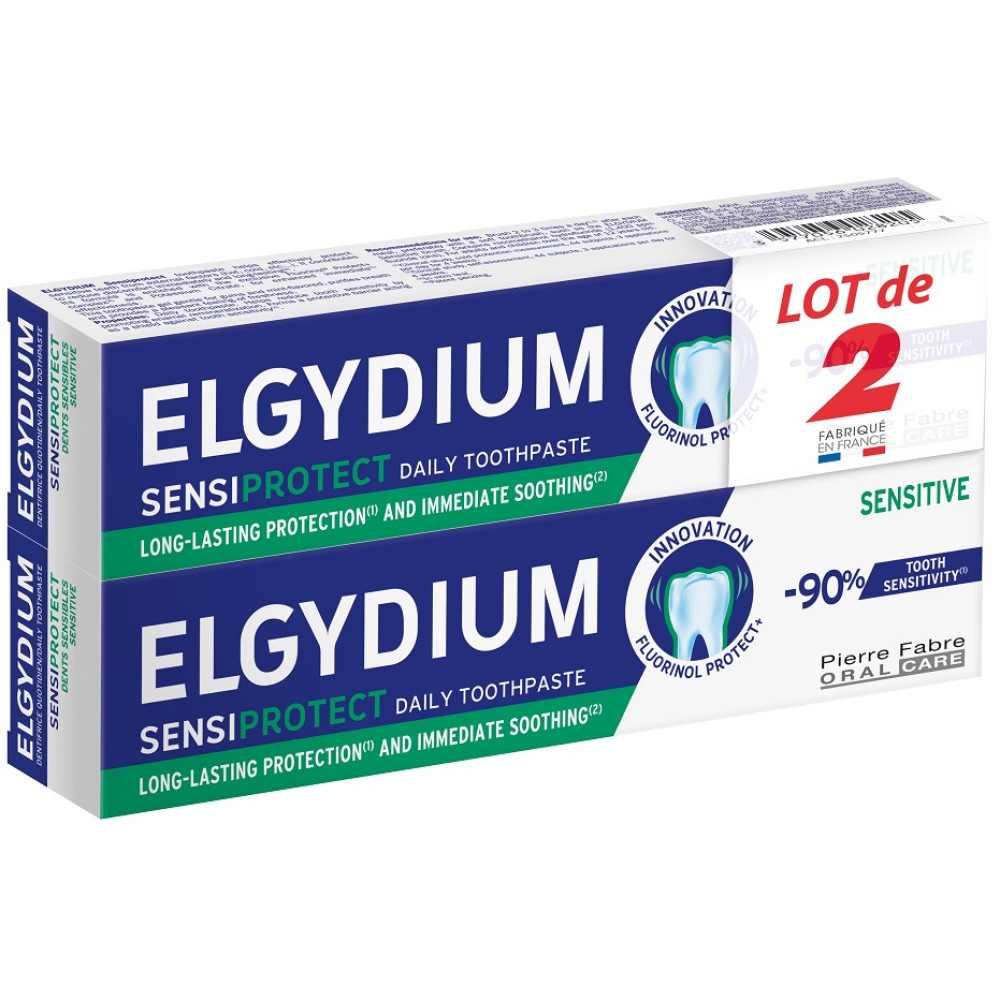 ELGYDIUM DUO КОМПЛЕКТ SENSIPROTECT паста за чувствителни зъби 2 х 75 мл - Орална хигиена
