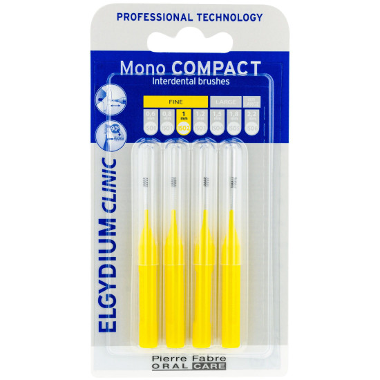 ELGYDIUM MONO COMPACT интердентални четки за зъби ЖЪЛТ