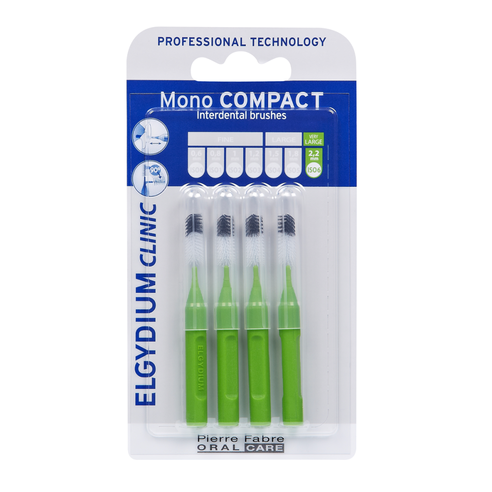 ЕЛГИДИУМ CLINIC MONO COMPACT интердентална четка, зелена 2,2 мм х 4 бр - Орална хигиена