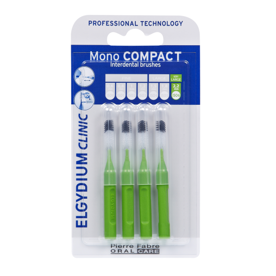 ELGYDIUM CLINIC MONO COMPACT интердентални четки ISO 6 (2.2 мм) х 4 бр ЗЕЛЕН