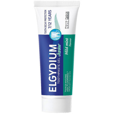ЕЛГИДИУМ JUNIOR MILD MINT гелообразна паста за зъби с Fluorinol и Ментов аромат за деца от 7 до 12 години 50 мл ПРОМО