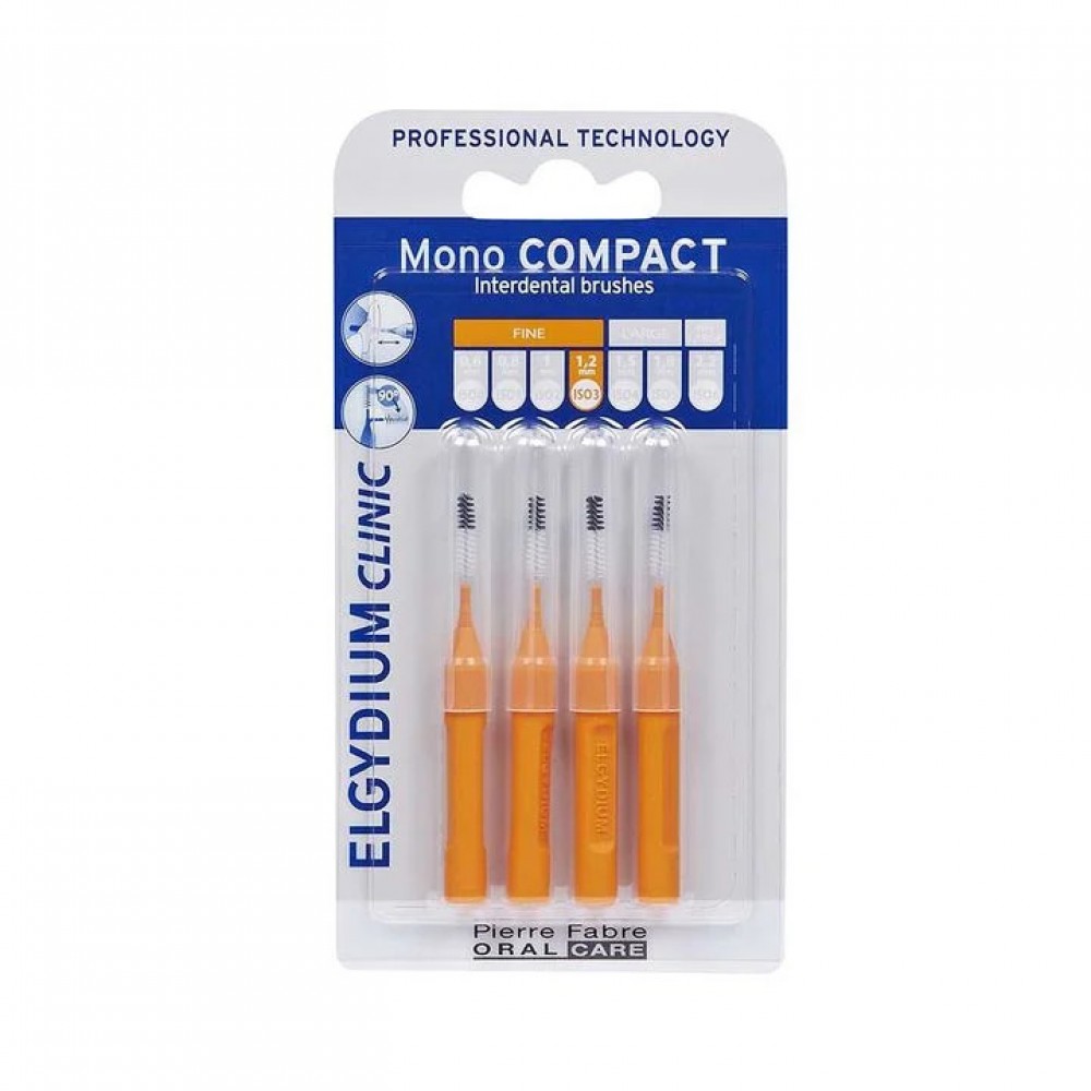 ЕЛГИДИУМ CLINIC MONO COMPACT интердентална четка, оранжева 1,2 мм х 4 бр - Орална хигиена