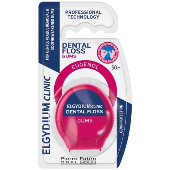 ELGYDIUM CLINIC DENTAL FLOSS GUMS КОНЕЦ ЗА ЗЪБИ ЗА ЧУВСТВИТЕЛНИ ЗЪБИ 50 м