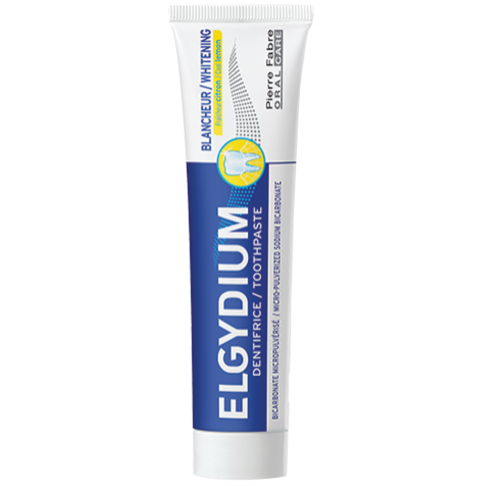 ELGYDIUM WHITENING COOL LEMON избелваща паста за зъби с вкус на лимон 75 мл ПРОМО