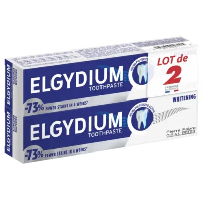 ELGYDIUM DUO КОМПЛЕКТ WHITENING избелваща паста за зъби 2 х 75 мл